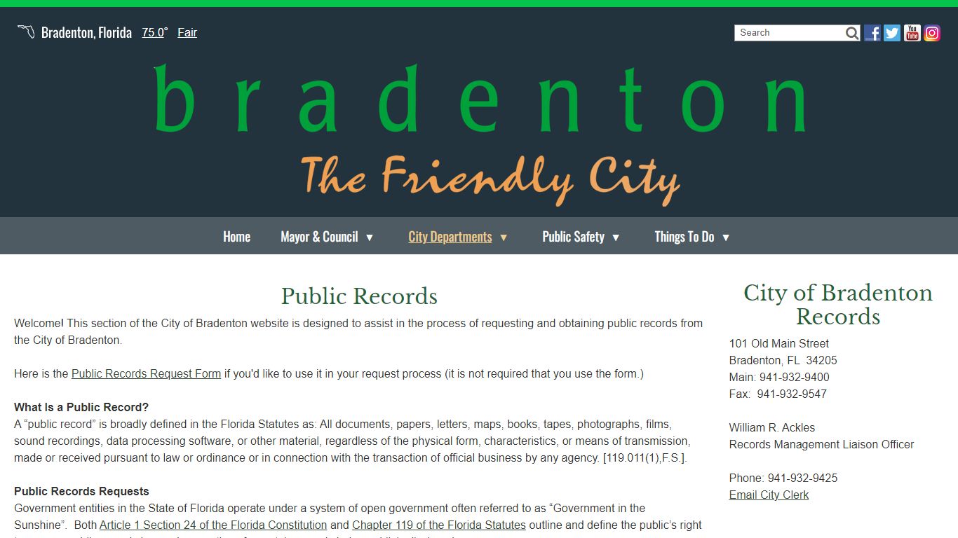 Public Records - Bradenton, Florida